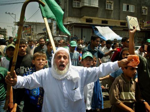 הפגנת החמאס בג'בליה [AP]
