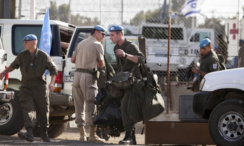 החיילים האוסטרים עוזבים את הגולן [צילום: AP]
