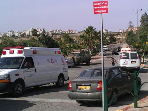 זירת האירוע [הרכב המצולם אינו הרכב האמור. צילום: דוברות הר חברון]