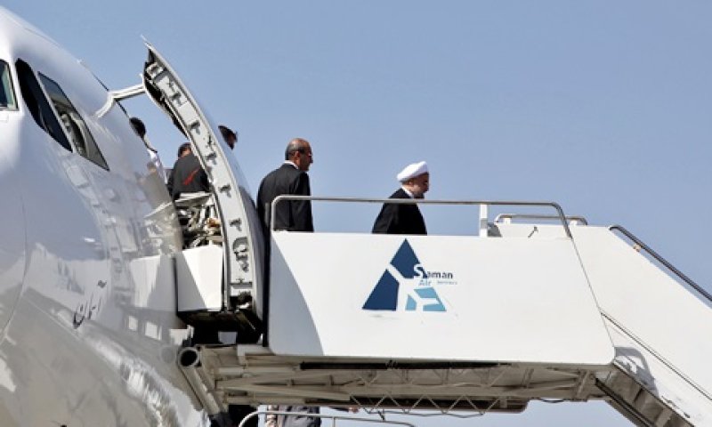 רוחאני. הגיע בטיסה ישירה מניו יורק [צילום: AP]