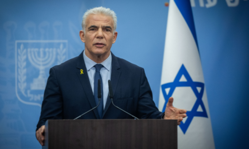 לפיד. "גנץ קיבל תשובה ברורה" [צילום: יונתן זינדל/פלאש 90]