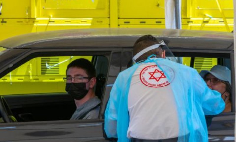 בדיקות קורונה של מד"א בירושלים [צילום: אוליביה פיטוסי/פלאש 90]