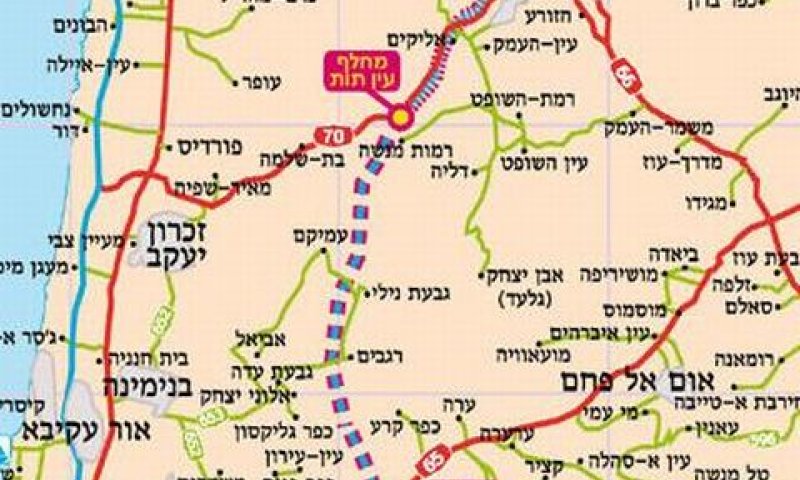 מפת מסלול קטע 18 של כביש 6
