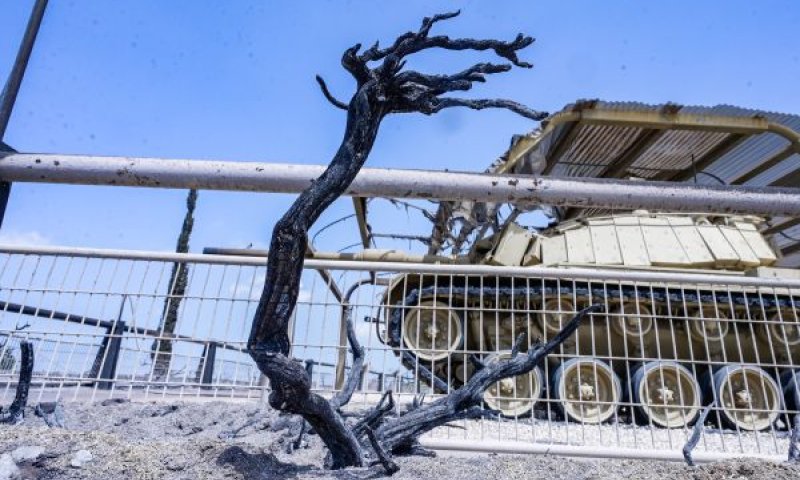 נזקי השריפה ביד לשריון [צילום: אבשלום ששוני/פלאש 90]