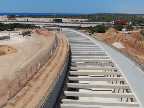 עבודות להנחת מסילת נמל הדרום