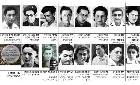 תמונות הנופלים נצר אחרון שנפלו בקרבות הגוש [צילום: ארכיון כפר עציון]