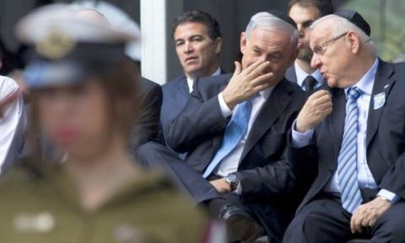 ריבלין ונתניהו בעצרת [צילום: פלאש 90]