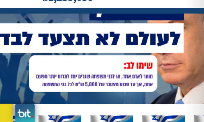 תרומות מ-18 שקל ועד 1,000 שקל ויותר [צילום: צילום מסך]
