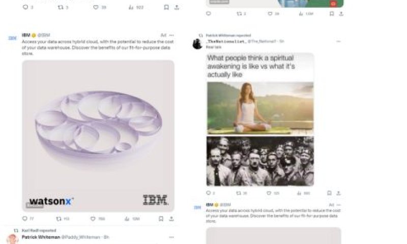 מודעת IBM ליד ציוץ מכחיש שואה [[צילום: Media Matters for America]