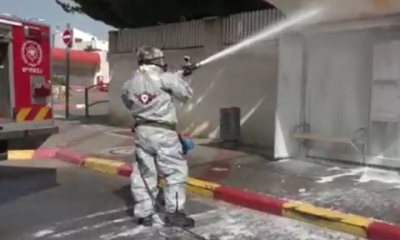 תרגול החיטוי הידני, היום [צילום: נציבות כבאות והצלה]