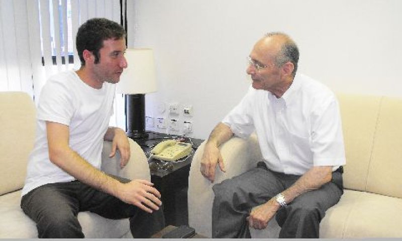 לנדאו ושמולי בפגישתם [צילום: באדיבות משרד התשתיות הלאומיות]