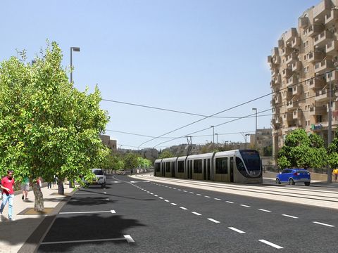 הקו הירוק של הרכבת הקלה בשכונת גילה [הדמיה: RDV]