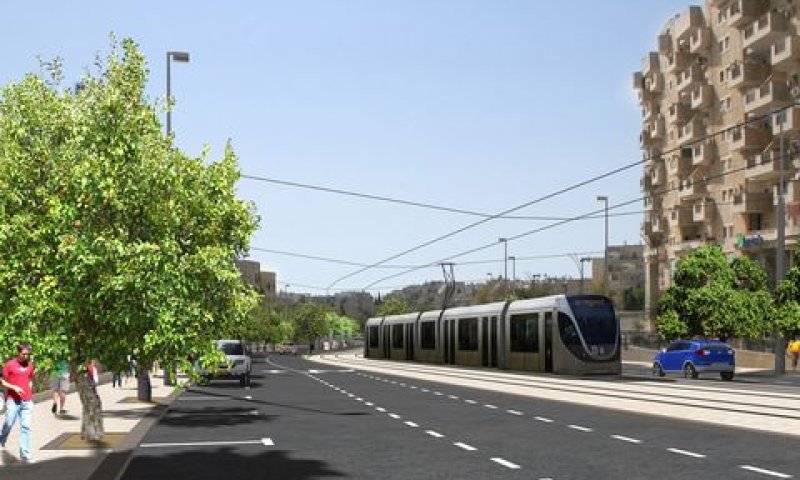 הקו הירוק של הרכבת הקלה בירושלים [הדמיה: RDV]