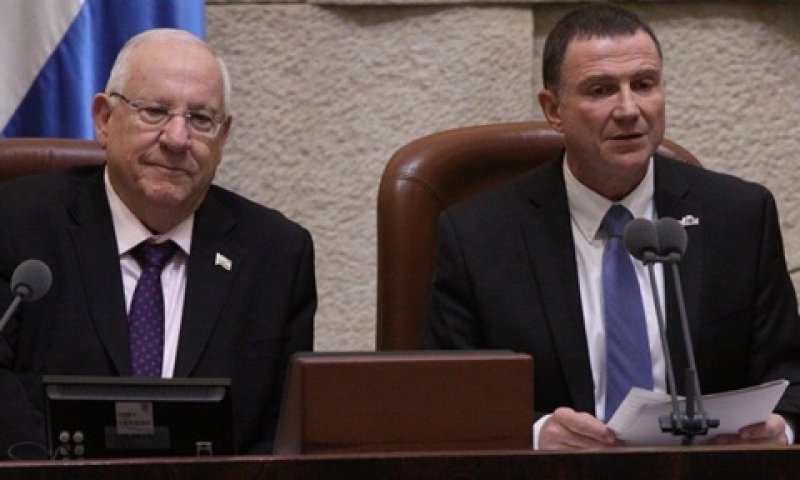 אדלשטיין וריבלין במליאה [צילום: דוברות הכנסת]