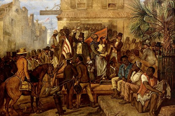 מכירת עבדים בארה"ב [ציור: אלונזו ווייט]