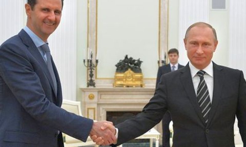 פוטין ואסד. הודה על התמיכה [צילום: Alexei Druzhinin, RIA-Novosti, Kremlin Pool via AP]