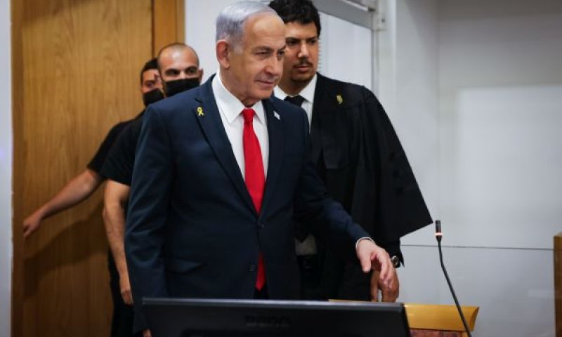 נתניהו היום בבית המשפט [צילום: מרים אלסטר, פלאש 90]