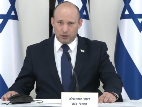 בנט בהצהרה המשותפת [צילום: מן הטלוויזיה]