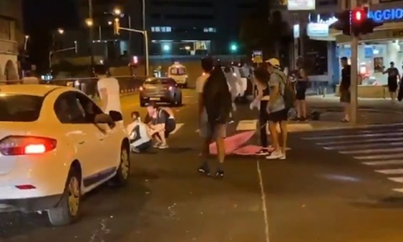 רגע הדריסה והבריחה בתל אביב