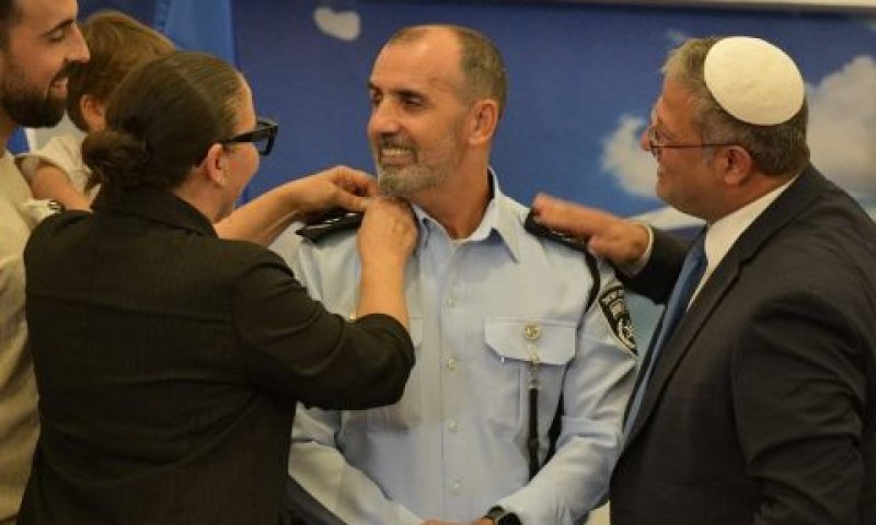 בן-גביר ולוי בטכס אתמול [צילום: משטרת ישראל]