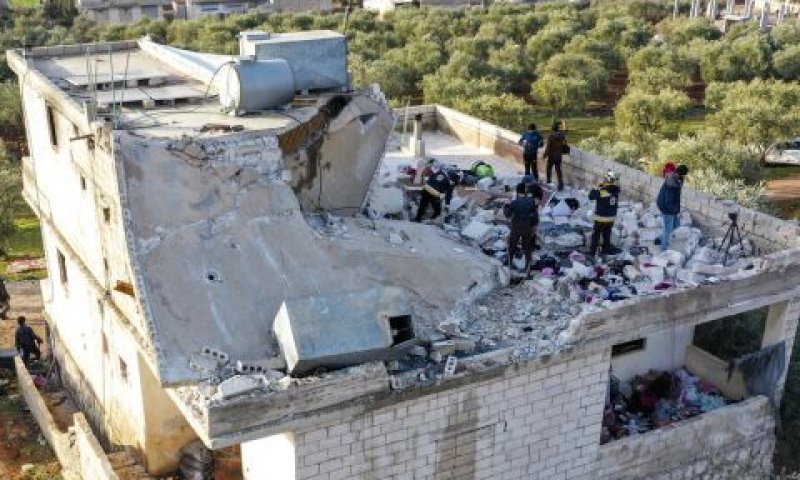 המתחם שבו חוסל המנהיג הקודם של דאעש בחודש פברואר [צילום: גדיף סייד, AP]
