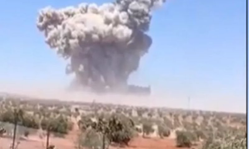 הפיצוץ במחסן התחמושת [צילום: רשתות ערביות, שימוש לפי סעיף 27 א']