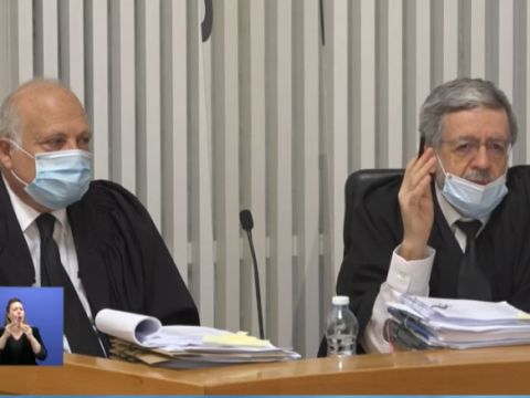 מני מזוז וג'ורג' קרא [צילום: הרשות השופטת]