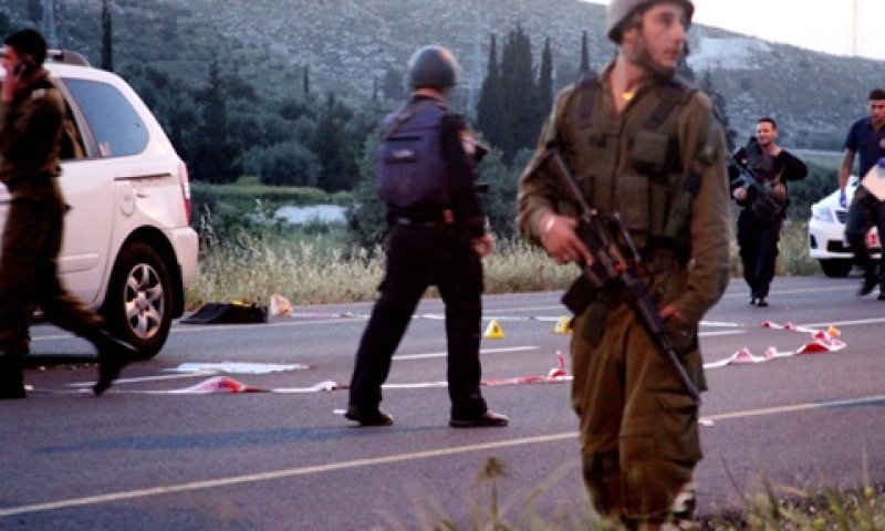 זירת הפיגוע שבו נרצח מזרחי [צילום: פלאש 90]