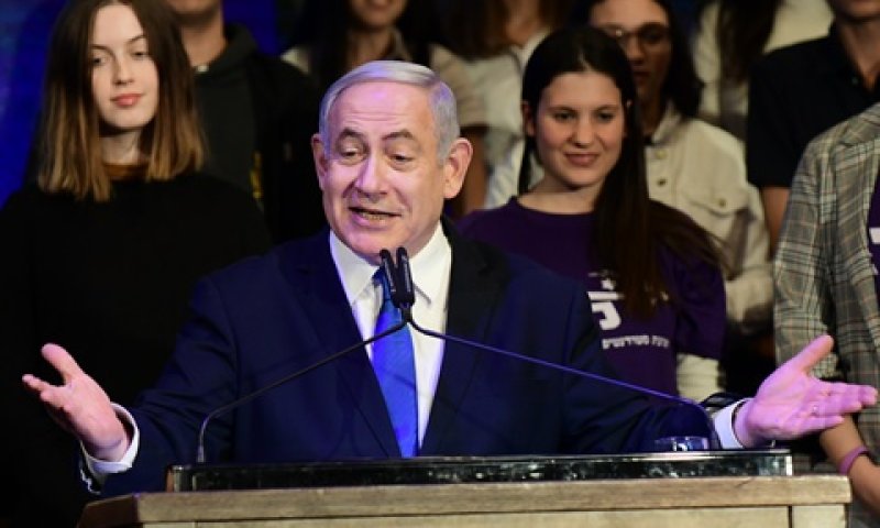 נתניהו, בכינוס הליכוד הערב [צילום: תומר נויברג, פלאש 90]
