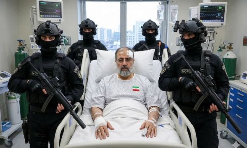 חמינאי. פצוע. [צילום: אילוסטרציה. עיבוד: AI]