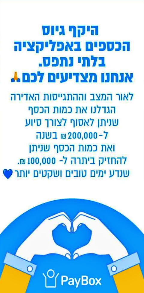 הודעה שמקבלים לקוחות פייבוקס באפליקציה [צילום: מתוך אפליקציית פייבוקס]