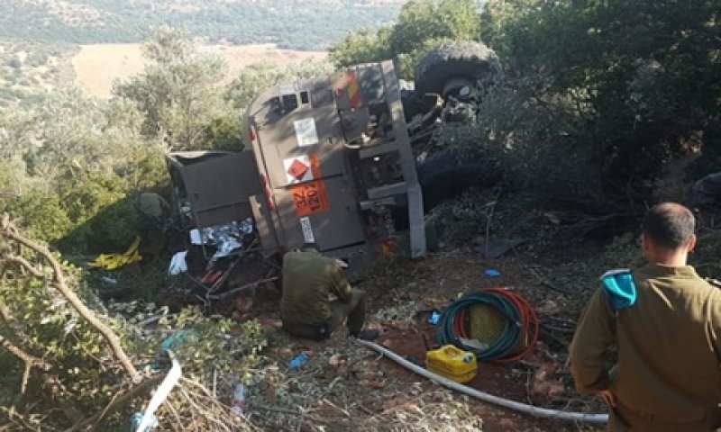 זירת התאונה הבוקר, בהר דב [צילום: דובר צה"ל]