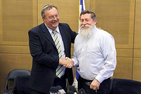 כץ והרשקוביץ במסיבת עיתונאים משותפת שלשום [צילום: פלאש 90]