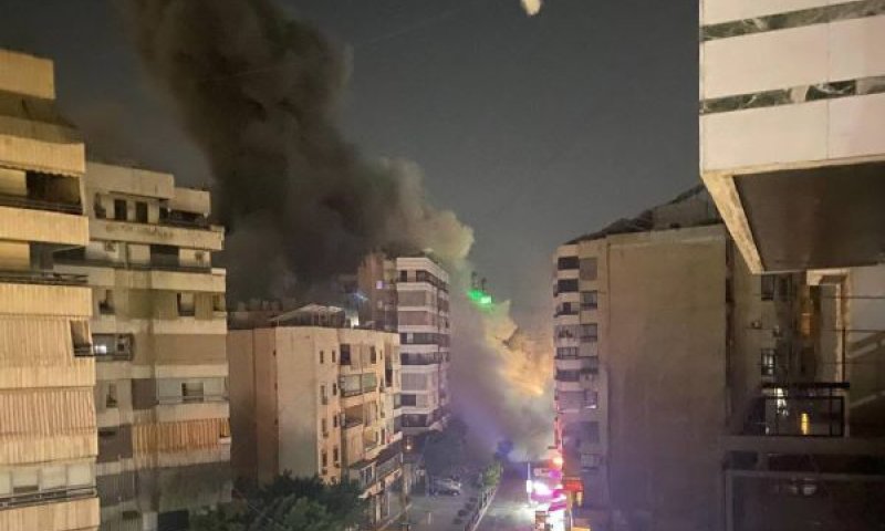 התקיפה ברובע הדאחיה [צילום: רשתות ערביות]