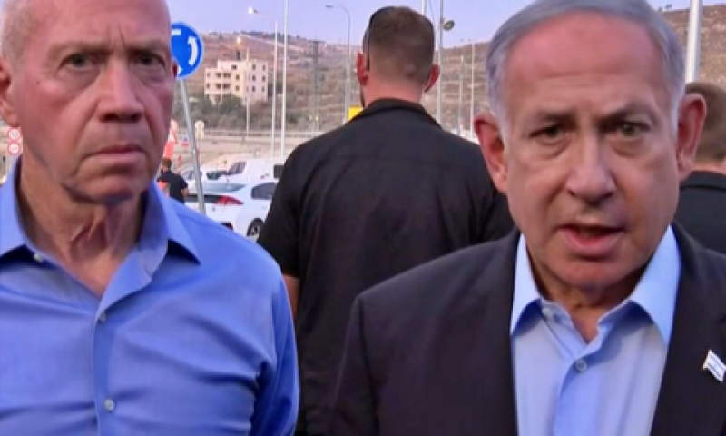 נתניהו וגלנט, הערב בדרום הר חברון [צילום: לע"מ]
