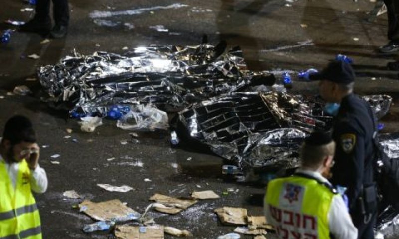זירת האסון במירון. 45 הרוגים [צילום: דוד כהן, פלאש 90]