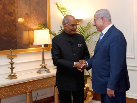 פגישה עם נשיא הודו [צילום: לשכת ראש הממשלה]