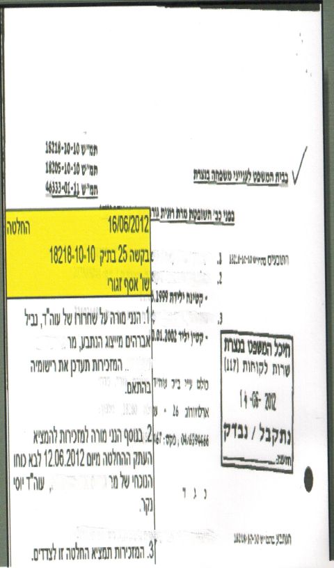 ההחלטה שקיבל זגורי בשבת. לא הייתה בה דחיפות