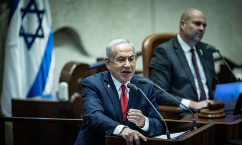 נתניהו במליאה. "אנחנו משנים את פני המזה"ת" [צילום: יונתן זינדל/פלאש 90]