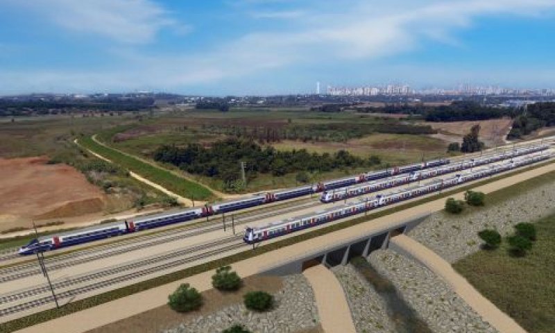 רכבת בגשר נחל פולג [צילום: רכבת ישראל]