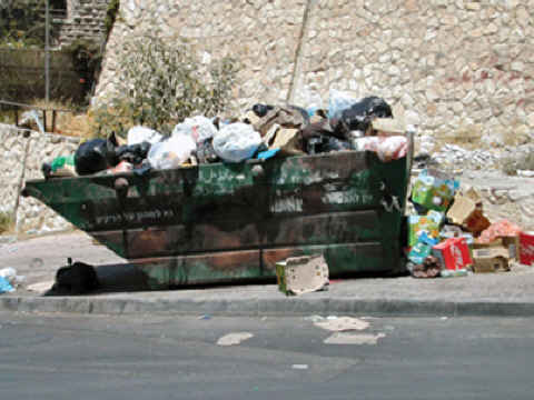 מכולת אשפה מוזנחת [צילום: עירית ירושלים]