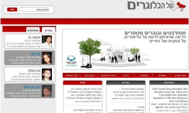 עמוד השער של קול הבלוגרים
