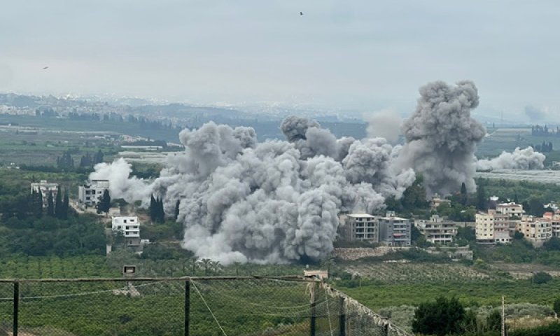 התקיפה הבוקר בדרום לבנון [צילום: שימוש לפי סעיף 27א]