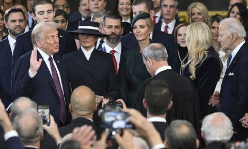 השבעתו של טראמפ בקפיטול [צילום: AP]