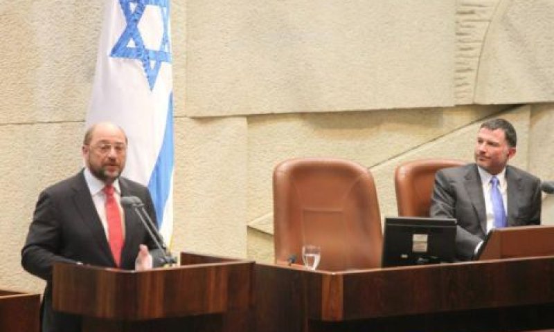 שולץ. נאום בגרמנית [צילום: דוברות הכנסת]