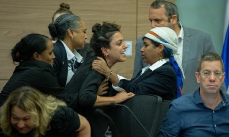 השתוללות היועצים בחדר הוועדה [צילום: יונתן זינדל/פלאש 90]