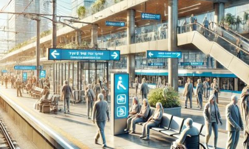 תחנת רכבת מודרנית ותוססת עם מתקנים משופרים