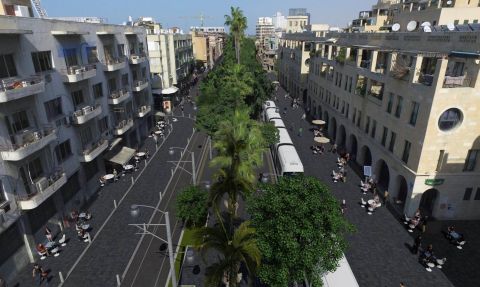 הרכבת הקלה בשדרות ירושלים ביפו [הדמיה: נת"ע]
