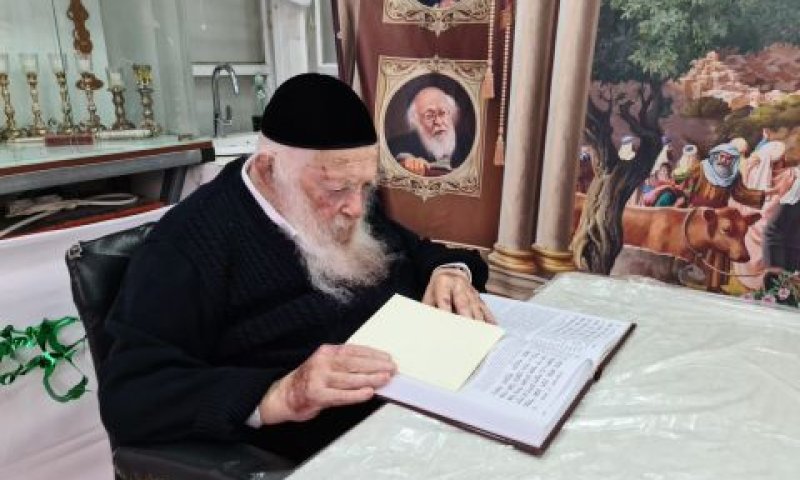 הרב קניבסקי לומד בסוכה. מורשת הרב מתעוררת לחיים