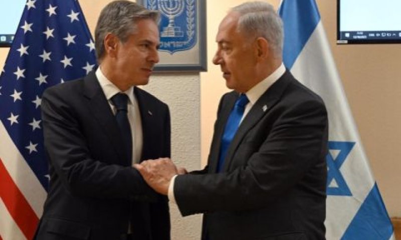 נתניהו עם בלינקן. "זה אותו חמאס" [צילום: חיים צח, לע"מ]
